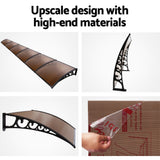 Instahut Window Door Awning 1mx6m - Brown