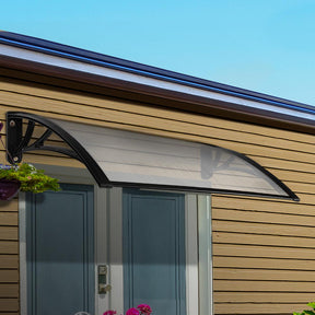 Hvar transparent polycarbonate window and door awning canopy 1.0m x 2.0m mounted above doorway