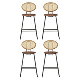 Artiss Brown PU Leather Bar Stools Set
