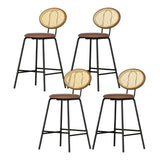 Artiss Brown PU Leather Bar Stools Set