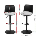 Mordialloc black faux linen gas lift bar stool with curved backrest at a kitchen counter