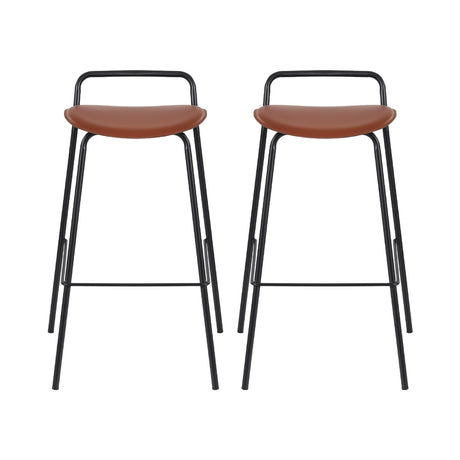 Pair of Artiss brown metal bar stools in contemporary kitchen — Allure Home Collections