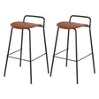 Artiss brown metal bar stools set of 2 for kitchen counter — Allure Home Collections