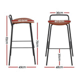 Corinella brown padded bar stool with black metal frame in a modern kitchen