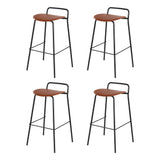 Set of 4 Artiss brown metal bar stools at kitchen island — Allure Home Collections