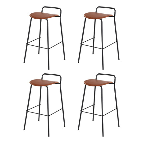 Set of 4 Artiss brown metal bar stools at kitchen island — Allure Home Collections