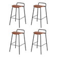 Corinella brown padded bar stool with black metal frame in a modern kitchen
