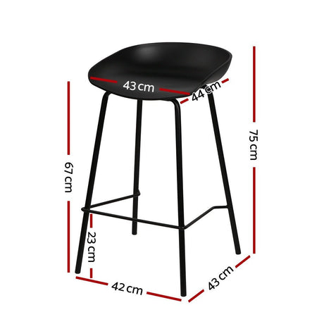 Carrum black metal bar stool with moulded seat in a minimalist kitchen