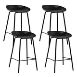 Carrum black metal bar stool with moulded seat in a minimalist kitchen