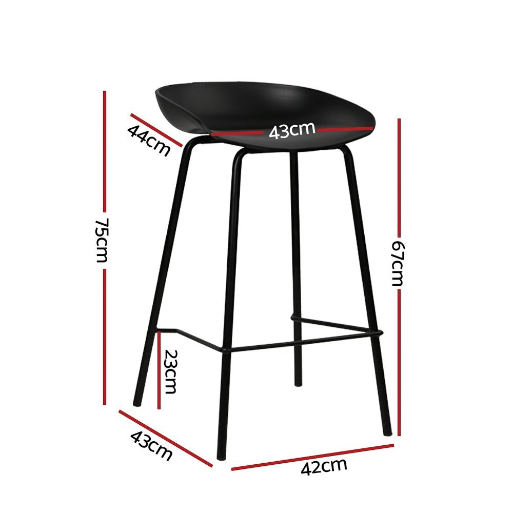 Carrum black metal bar stool with moulded seat in a minimalist kitchen