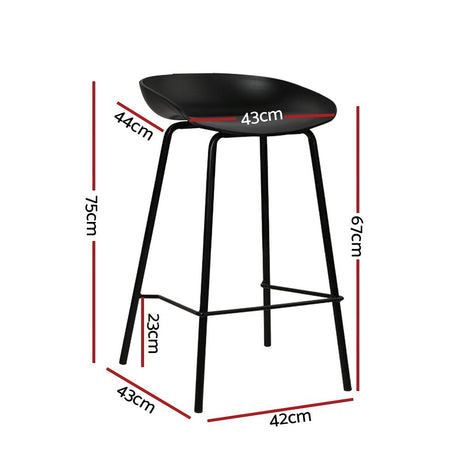 Carrum black metal bar stool with moulded seat in a minimalist kitchen