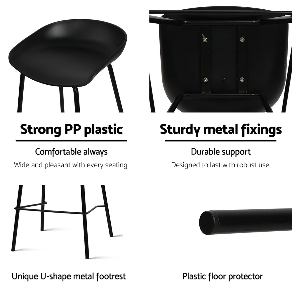 Side profile of Artiss metal bar stool showing minimalist frame — Allure Home Collections