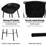 Side profile of Artiss metal bar stool showing minimalist frame — Allure Home Collections
