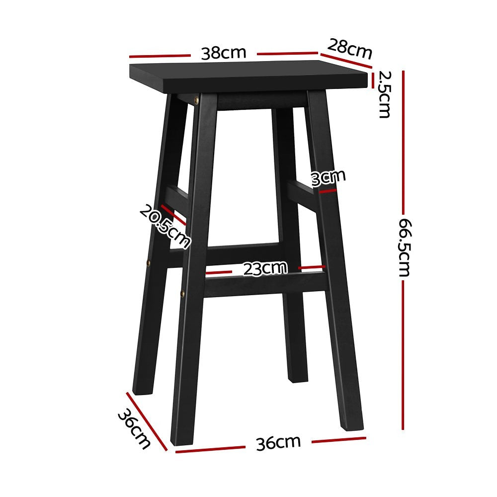 McCrae Wooden Bar Stool, Black 2pcs