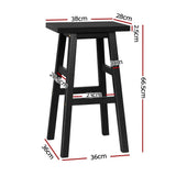 McCrae Wooden Bar Stool, Black 2pcs