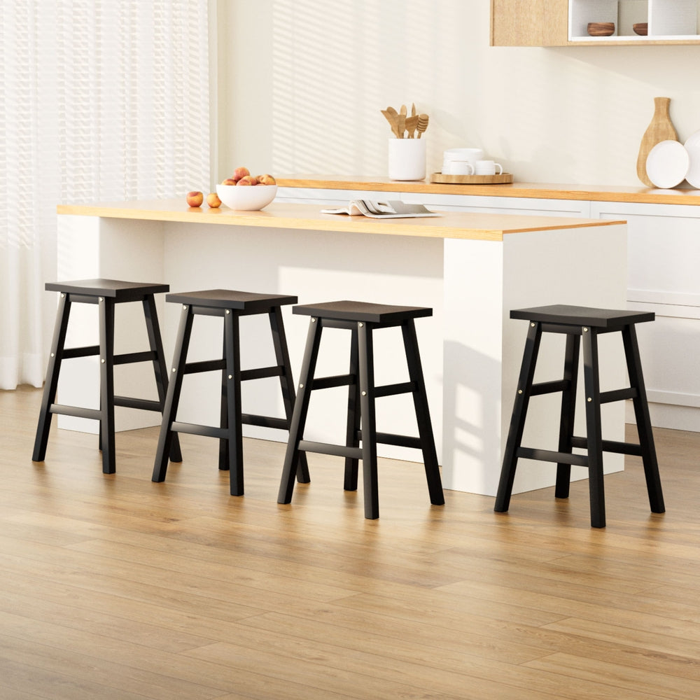 Artiss black wooden bar stool footrest and base detail — Allure Home Collections