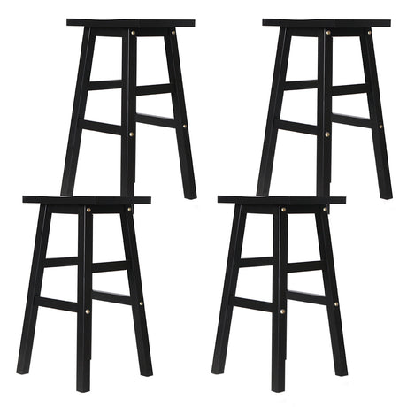 Set of 4 Artiss black beech wood bar stools at kitchen island — Allure Home Collections