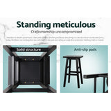 Side profile of Artiss black wooden bar stool showing clean frame — Allure Home Collections