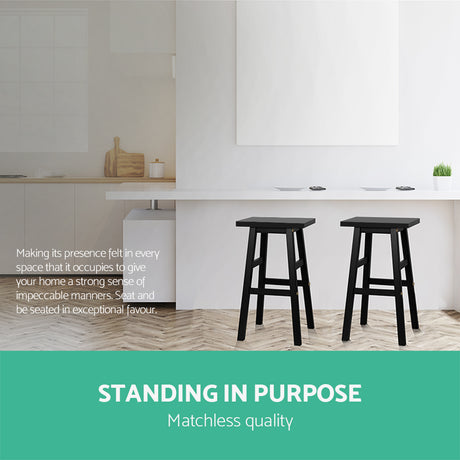 Artiss black beech wood bar stool seat close-up — Allure Home Collections