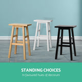 Two Artiss natural beech wood bar stools at kitchen counter — Allure Home Collections