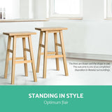 Artiss natural beech wood bar stool seat close-up — Allure Home Collections