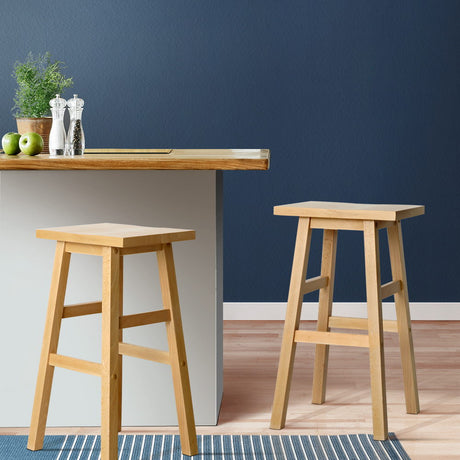 Pair of Artiss natural bar stools in Scandi-style kitchen — Allure Home Collections