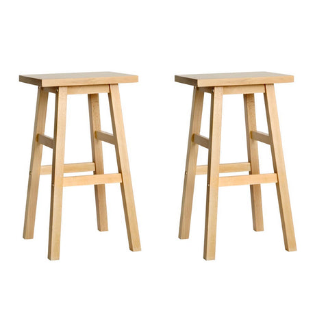 Artiss natural beech wood bar stools set of 2 for kitchen counter — Allure Home Collections