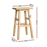 McCrae Wooden Bar Stool, Natural 4pcs