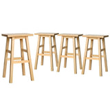 McCrae Wooden Bar Stool, Natural 4pcs