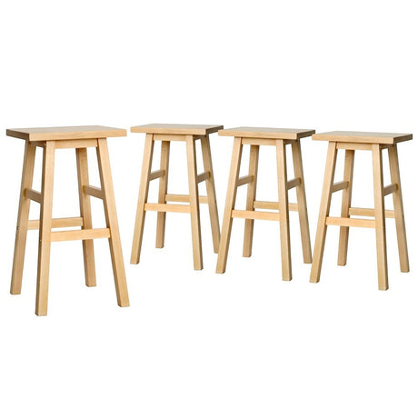 McCrae Wooden Bar Stool, Natural 4pcs