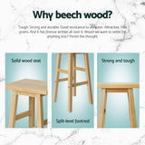 Side profile of Artiss wooden bar stool showing sturdy frame — Allure Home Collections