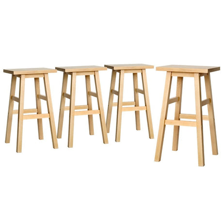 McCrae natural solid beech wood bar stool with saddle seat in a kitchen
