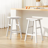 Pair of Artiss Baden white wooden bar stools in contemporary kitchen — Allure Home Collections