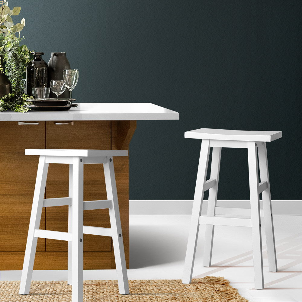 Artiss Baden white bar stool seat close-up — Allure Home Collections