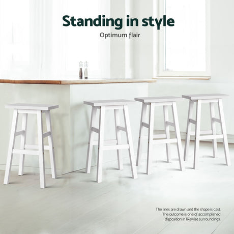 Pair of Artiss beech wood bar stools in contemporary kitchen — Allure Home Collections