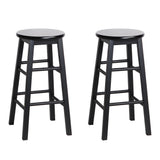 Artiss black beech wood round bar stools set of 2 — Allure Home Collections