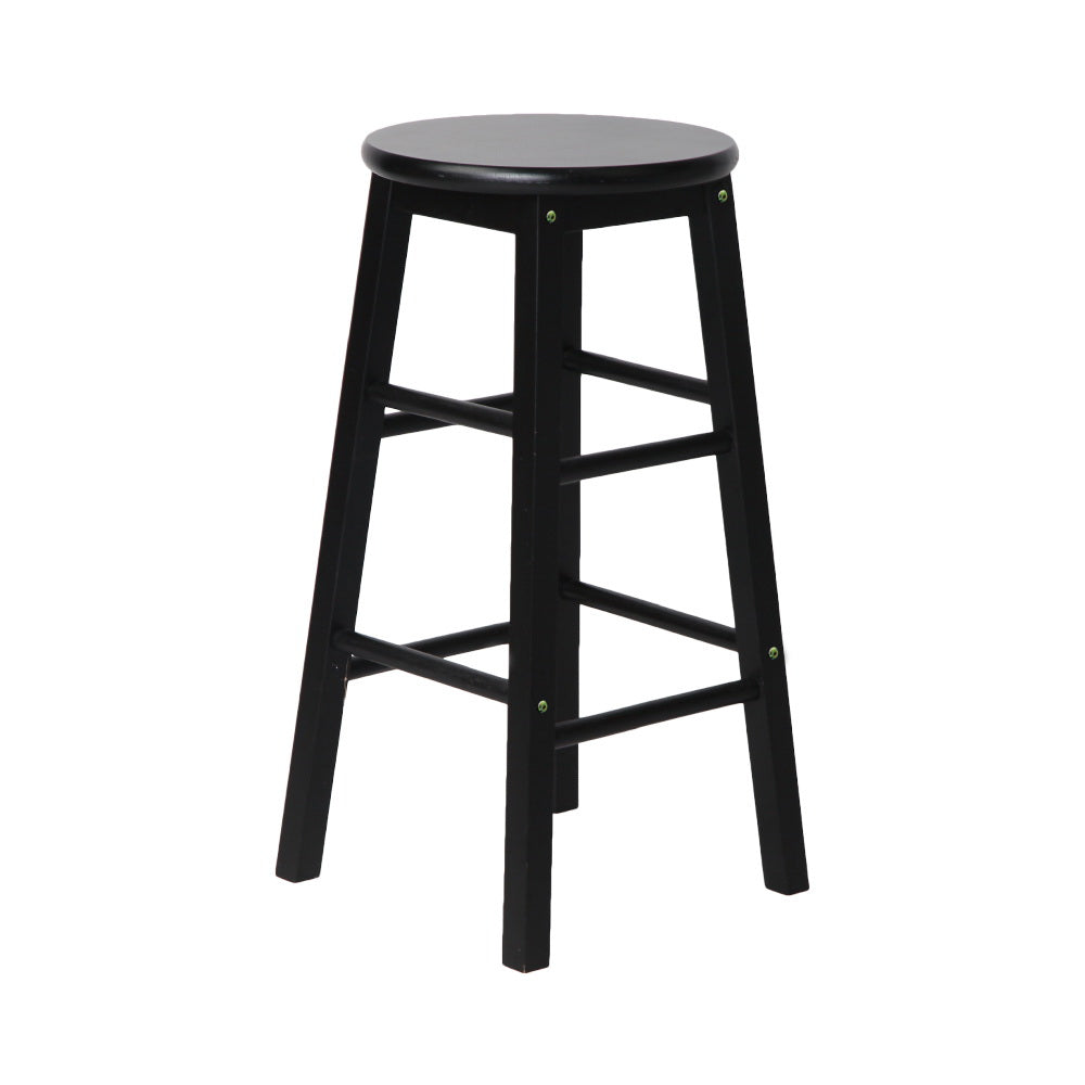 Side profile of Artiss black wooden bar stool showing clean frame — Allure Home Collections