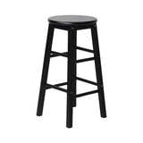 Side profile of Artiss black wooden bar stool showing clean frame — Allure Home Collections