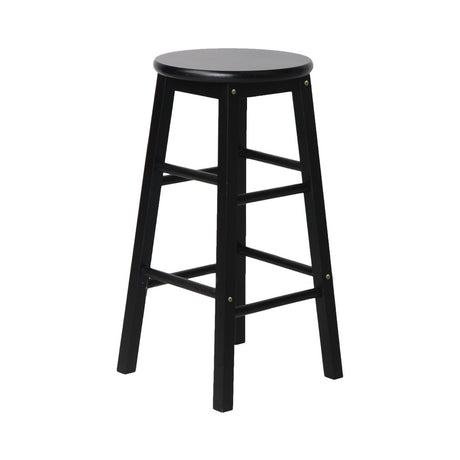Side profile of Artiss black wooden bar stool showing clean frame — Allure Home Collections