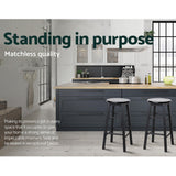 Artiss black wooden bar stool footrest and base detail — Allure Home Collections