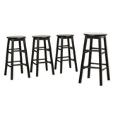 Shelly Beach black beech wood bar stool with round seat in a kitchen