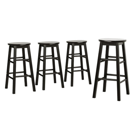 Shelly Beach black beech wood bar stool with round seat in a kitchen
