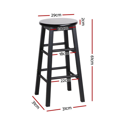 Set of 4 Artiss round wooden bar stools at kitchen island — Allure Home Collections