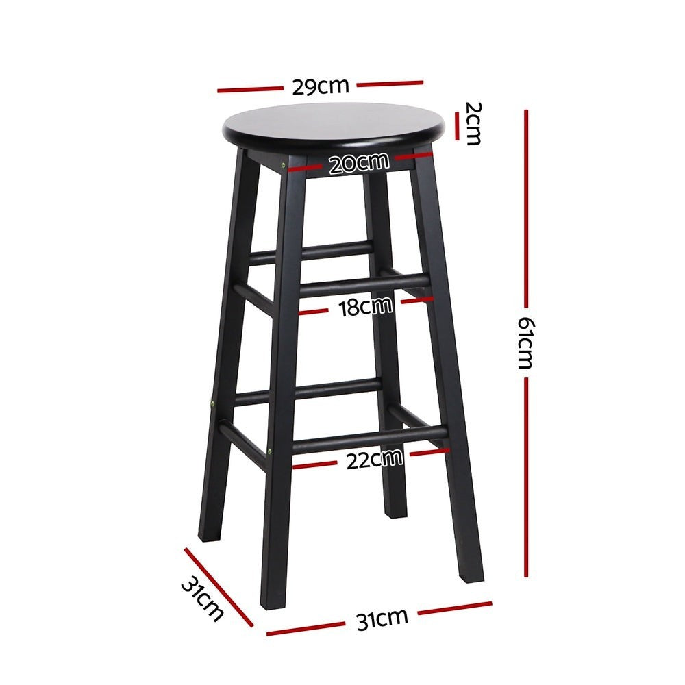 Shelly Beach black beech wood bar stool with round seat in a kitchen