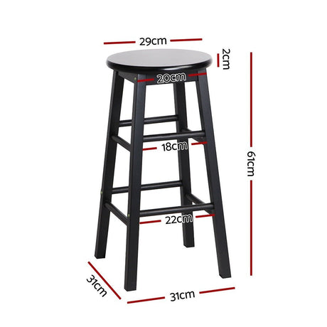 Shelly Beach black beech wood bar stool with round seat in a kitchen