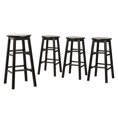 Shelly Beach black beech wood bar stool with round seat in a kitchen