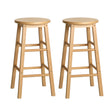 Artiss natural beech wood round bar stools set of 2 — Allure Home Collections