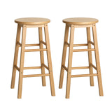 Artiss natural beech wood round bar stools set of 2 — Allure Home Collections