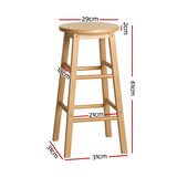 Artiss natural bar stool beech wood seat and frame detail — Allure Home Collections