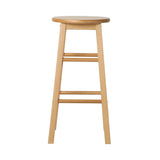 Two Artiss natural round wooden bar stools at kitchen counter — Allure Home Collections